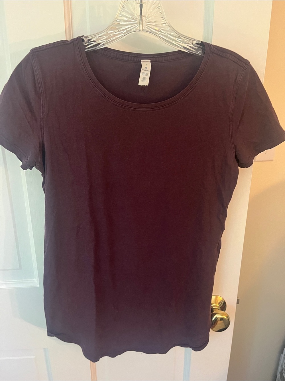 lululemon athletica Short Sleeve Scoop Tee in Deep Plum